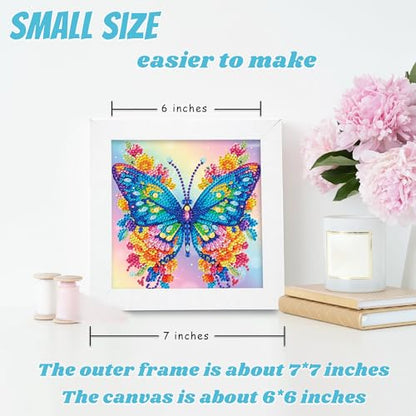 Libfx Diamond Art Kits for Kids with Frame Diamond Art for Girls Boys Beginners Arts and Crafts Birthday Gifts (Butterflr-2) - color: Butterflr-2