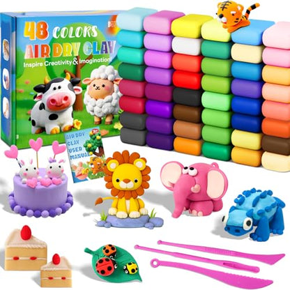 MuseLuxe Air Dry Clay - 48 Colors Modeling Clay Kit - color: 48 Colors