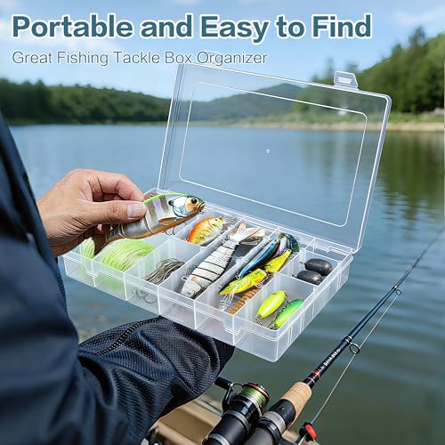 DILIBRA 2 Pack 36 Grids Large Plastic Organizer Box with Adjustable Divider - size: 2 Pack 72 Grids