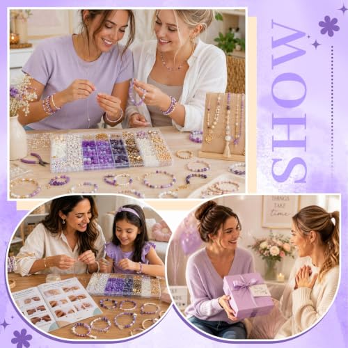 Wurosi Jewelry Making Supplies Kit, Bracelet Making Kit for Adult - color: Purple