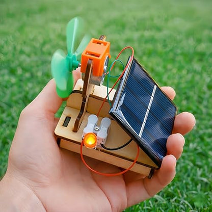 Solar Fan Wind Generator STEM Kit for Kids 8-12, Solar Power LED Experiment