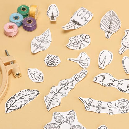 Patemby Embroidery Pattern Water Soluble Embroidery Stabilizers, Stick and Stitch Embroidery Paper Wash Away with Pre-Printed Pattern Designs Stencils Transfers for Hand Sewing Lover Beginner - color: Boho, Pack of 2