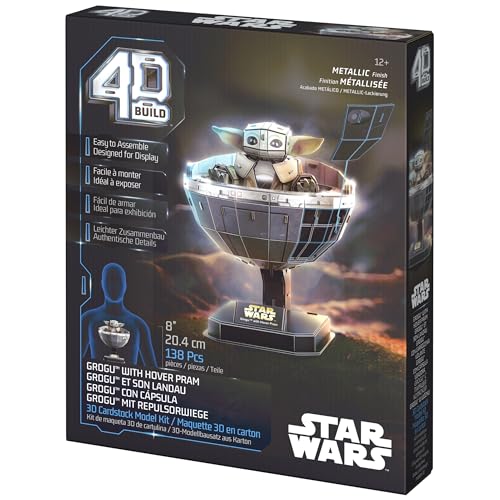 4D Build Star Wars Grogu in Carrier 3D Puzzle Model Kit, Collector Display