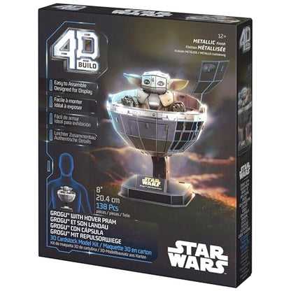 4D Build Star Wars Grogu in Carrier 3D Puzzle Model Kit, Collector Display