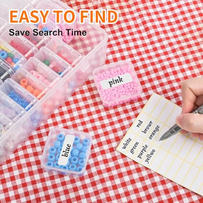 Bead Organizer Box, 30pcs Small Clear Plastic Storage Containers, Craft Storage Box Features Hinged Lid and Labels, Mini Boxes for Bracelets, Jewelry, Diamonds, Clay Beads, Screws, Seeds, Small Parts - size: 1 Pack 30 Pcs