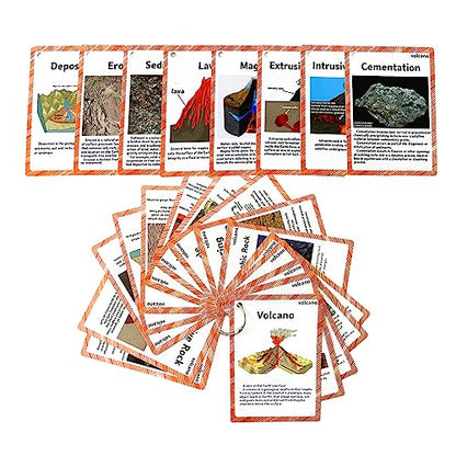 Geography Flash Card Set(15 Pcs)| Science Learning Cards Perfect for Back to School Supplies, Elementary Teacher/Autism Therapists Geology Tools | Geology Earthquake Gifts for Beginners