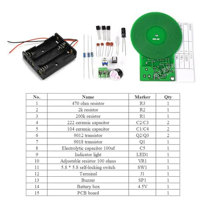 Metal Detector Soldering Practice Kit Soldering Projects Teaching Supplies DC 3V-5V DIY Electronic DIY Kits HUAGZIMO