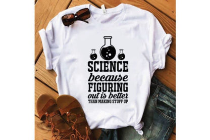 SEC Apparel Science Iron On Patches Decals Transfers Applique Letters for t Shirts Fabric Clothing | (Science-Because-Figuring-Things-Out) - style: Science-because-figuring-things-out