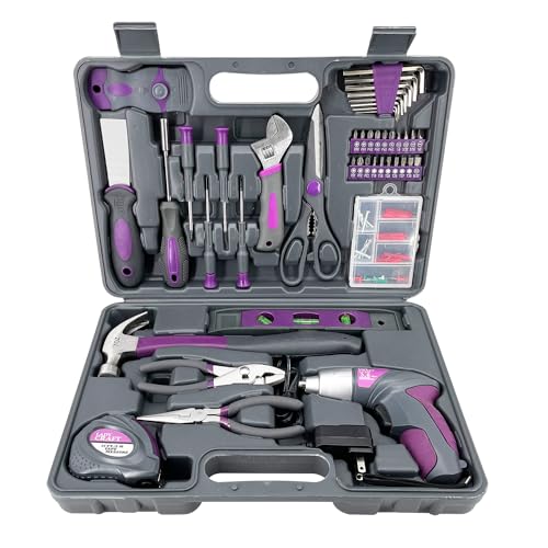 44Pcs Lady Tool kit 4V Purple Poewer Screwdriver Set Home/Dorm