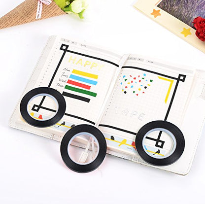 Outus 6 Pack 1/8 Inch Black Dry Erase Whiteboard Pinstripe Graphic Tape