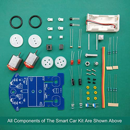Soldering Project kit Solder Learning Practice for School Electronic Education, Great Fun DIY Kit for Electronics Hobbyists and Trainer (D2-5 Smart Car Kit) - color: 1 Pack D2-5 Smart Car Kit