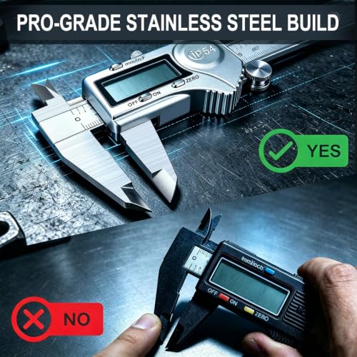 Kynup Digital Caliper, Caliper Measuring Tool, Stainless Steel Micrometer - color: Silver, size: 150mm