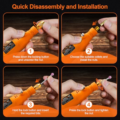 GOXAWEE Mini Cordless Rotary Tool Kit, 105Pcs for DIY Crafts & 3D Prints