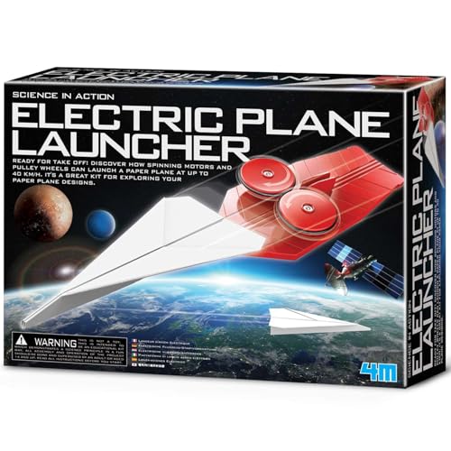 4M Electric Paper Airplane Launcher for Teens & Adults – STEM Building Kit with Dual Motors, Adjustable Launch Angles, High-Speed DIY Science Experiment Kit