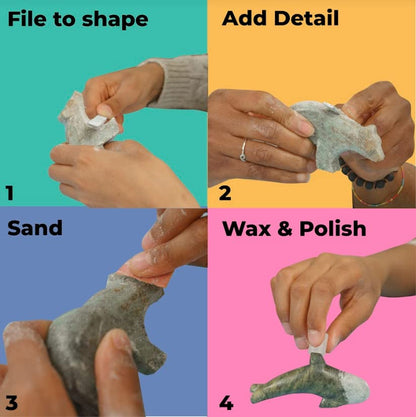 STUDIOSTONE CREATIVE DIY Arts & Crafts Carving Kit Kids Adults Lion Sculpture Soapstone