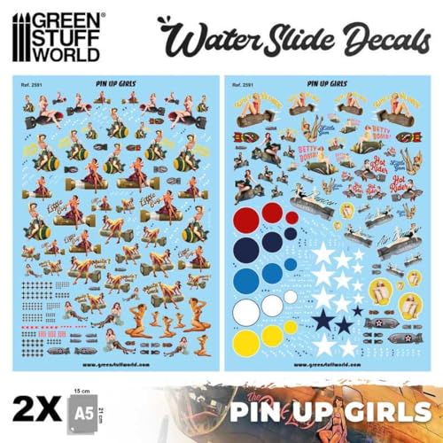 Green Stuff World for Models & Miniatures Waterslide Decals – Pinup Girls 2591
