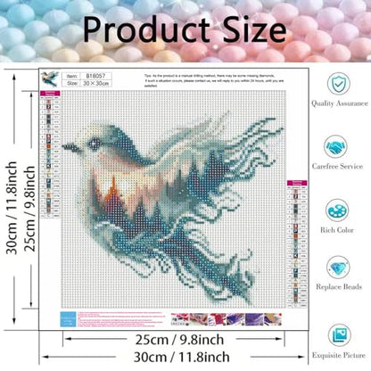 Tiwabb Diamond Art Kits for Adults - Bird Diamond Painting Kits 12X12 inch - color: Bird Forest