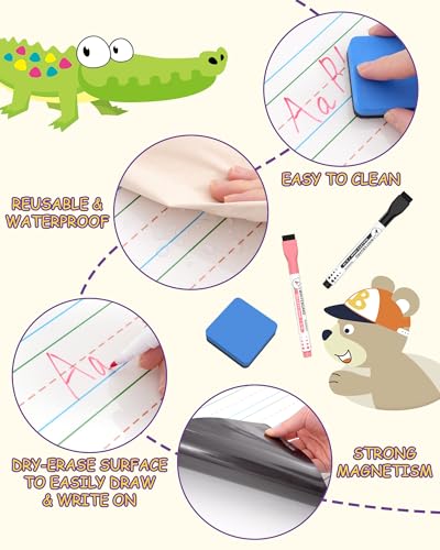 Gotoofun Giant Magnetic Draw & Write Paper, Dry Erase Handwriting Chart, Lined Paper for White Board Accessories, Classroom Teacher Must Haves, Elementary, Essential Homeschool Teaching Supplies - color: Draw & Write
