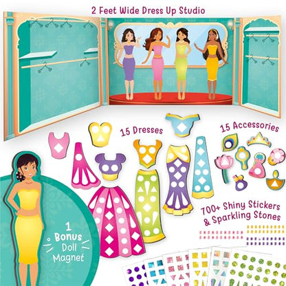 Imagimake DIY Magnetic Dress-Up - Indian Princess, 30 Magnetic Dresses - style: Indian Princess