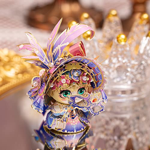 MU 3D Metal Puzzle for Adult Romeo and Juliet Masque Cat Figures Model Assembling, Metal Model Kits Miniature Building, Brain Teaser Love Gift Home Decor - style: Juliet Masque Cat
