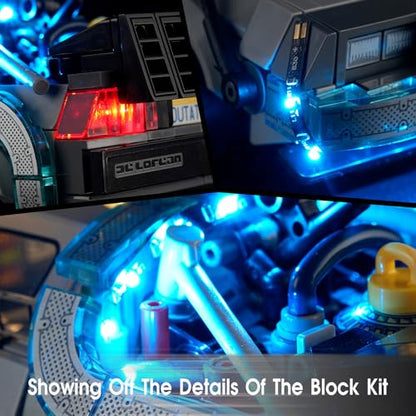LED Light for Lego Speed Champions Time Machine from Back to The Future 77256 Set, Light Kit Compatible with Lego 77256 Building Blocks Model, Not Included The Model Set - style: 77256