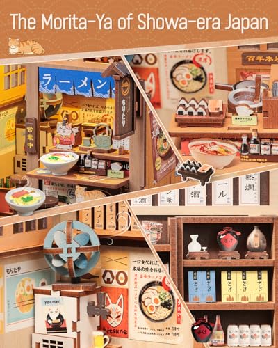 Cutefun Japanese Book Nook Kit - DIY Miniature House Kit for Adults - color: Morita Ramen