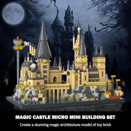 PQKIE Magic Castle Micro Mini Building Set, 2743 Pcs Magic House Model Building Toys, STEM Creative Magic World Office and Home Decor Bricks Kits, Christmas Birthday Gift for Adults Teens Kids 14+ - style: 2743 Pieces