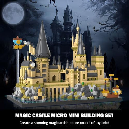 PQKIE Magic Castle Micro Mini Building Set, 2743 Pcs Magic House Model Building Toys, STEM Creative Magic World Office and Home Decor Bricks Kits, Christmas Birthday Gift for Adults Teens Kids 14+ - style: 2743 Pieces