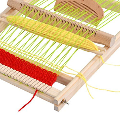 FOCCTS Wooden Multi-Craft Weaving Loom Large Frame 9.84 x 15.35 x 1.3inch, Tapestry Loom Wooden Weaving Loom Creative DIY Weaving Art for Kids, Beginners and Expertsrt