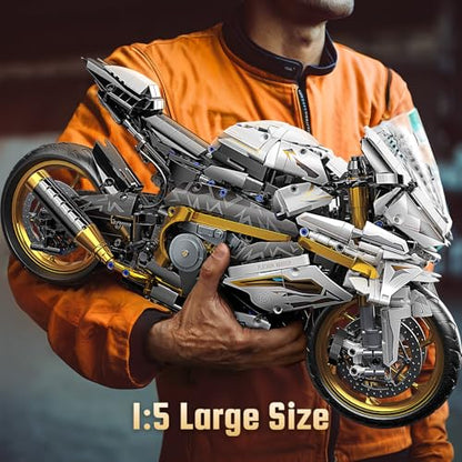Chodia 1:5 Motorcycle Building Set 2078-Piece Large Scale Model for Age 14+