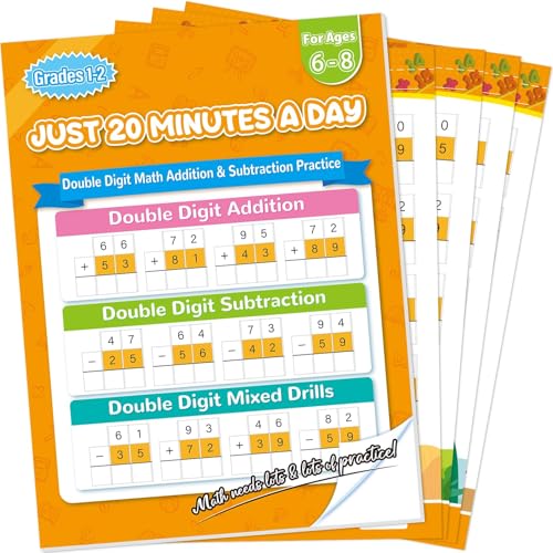 Addition and Subtraction Workbook Double Digit Math Problem Workbook for 1st Grade 2nd Grade 3rd Graders, Addition&Subtraction Worksheets for Ages 5-9, Math Repetition Exercise Daily, 56 Pages - style: Level 3（Addition and Subtraction）