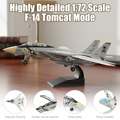 1:72 F-14 Tomcat Quick Build Model Kit Fighter Jet Aircraft, White - color: White