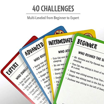 Think Fun Cat Crimes Brain Game and Brainteaser for Boys and Girls Age 8 and Up - A Smart Game with a Fun Theme and Hilarious Artwork, (1550)