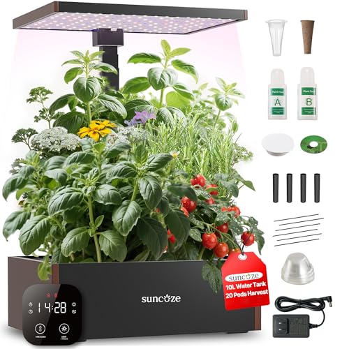 SUNCOZE Smart Hydroponics Growing System, 20 Pods, 25 in Adjustable Height - color: Black