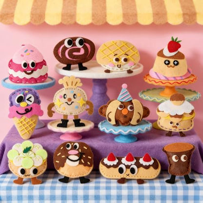 Toylink DIY Sewing Kit for Kids Ages 4-12, 12 Dessert Felt Craft Kit with Pre-Punched Holes, Blunt Plastic Needles, Cotton Stuffing - First Sewing Kit STEM Learning Toys for Girls Boys Birthday Gift - style: Dessert 1