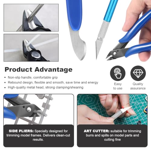 Fippy 11PCS Model Kit Tools, Hobby Model Building Tools, Model Making Tools Kit for Car Model Assembling, Building and Repairing - style: Set A