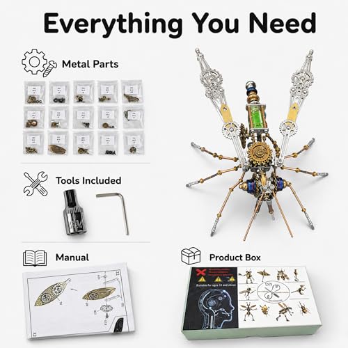 3D Metal Puzzles for Adults Teens-160+Pcs-Mechanical Mosquito Bee Insect Models-3 Hours to Build-Ideal for Birthday Gifts and Decorations (Mechanical Mosquito) - style: Mechanical mosquito