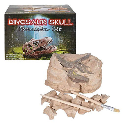ArtCreativity Dinosaur Excavation Kit for Kids, 5.5” Triceratops Skull Excavating Set with Fossil Digging Tools and Stand, Fun Science Activity Toy, Educational Dinosaur Gift for Boys and Girls - style: Triceratops