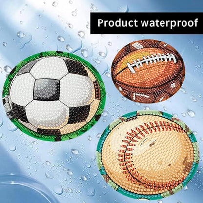 8 Pcs Diamond Art Coaster Kit for Adult with Holder, Diamond Coasters 4x4in - color: Ball Coasters, size: 8 Pcs 4x4in