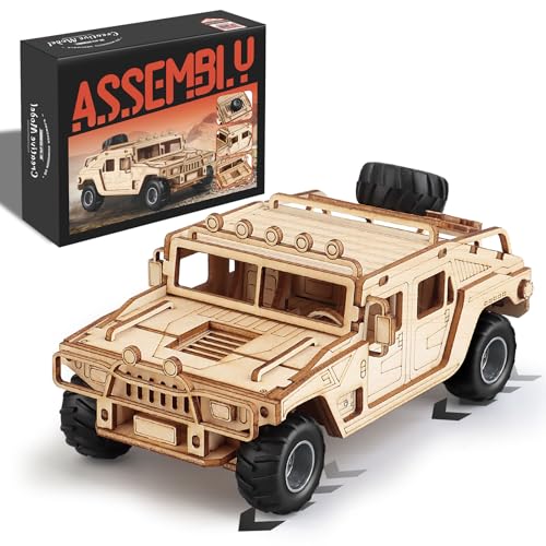 3D Wooden Puzzles Off-Road Model Car Kits to Build for Adults
