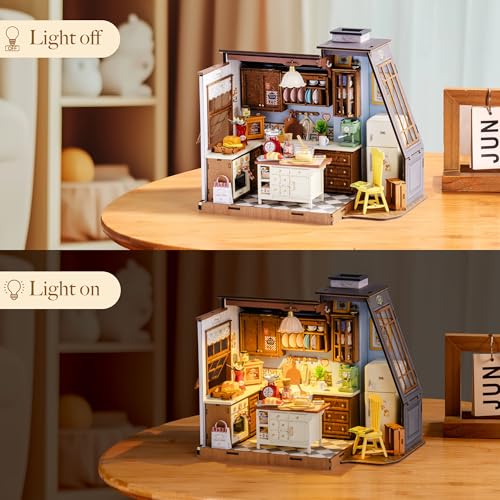Rolife Baking Kitchen DIY Miniature House Kit with LED Lights - color: Baking Kitchen