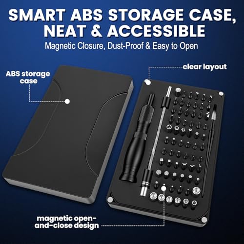 69-in-1 Multi Bit Screwdriver Set,Mini&Micro Precision Kit with Magnetic Handle,66 CR-V Security Bits,Extension Shaft,Bit Holder&Tweezer,Comes with Storage Case/Repair Tool Bag for Electronics Repair - color: 69 Pcs
