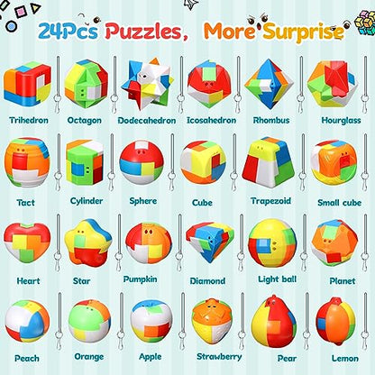 Syhood 24 Pcs Brain Teaser Puzzles for Adults Unlock Interlock Puzzle