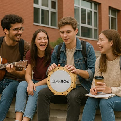 Clapbox Travel Cajembe Drum Birch Wood (H:6" W:12" L:12") - Included is a Padded Bag and Strap | With a Snare Adjusting Feature for Versatility | Most Popular Drum Circle Instrument (Travel Cajembe)