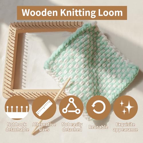 FOSA Wooden Knitting, Hand Craft, Knitting Board Tool, for DIY Weaving Beginners Adults and Children (20 * 20cm) - size: 20*20cm