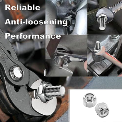 1/2-13 Nylon Insert Lock Nuts 21 Pack, 304 Stainless Steel Hardware Nuts - size: 1/2"-13 (21 Pcs)