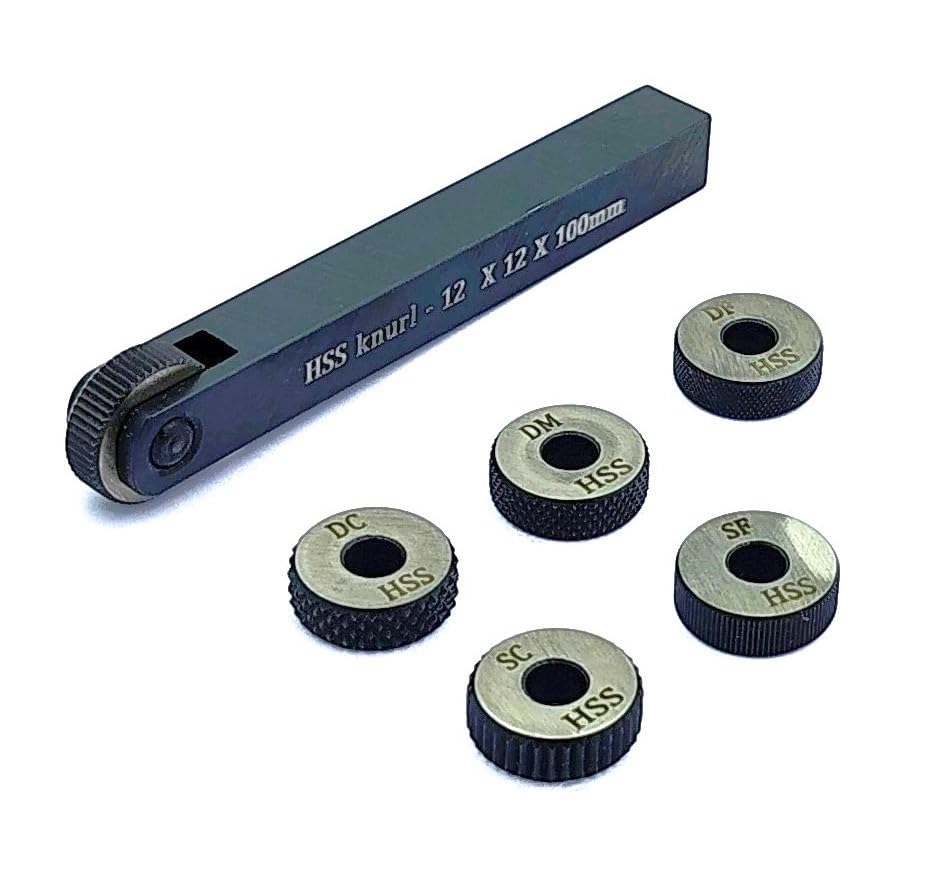 New Single wheel knurling tool holder with 5 spare HSS knurls ((Set of both)) - style: Knurling tool holder with 5 spare