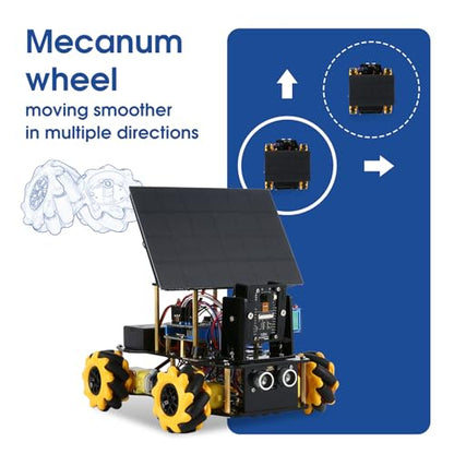 4-in-1 ESP32 Smart Camera Solar Robot Car, 4WD Remote Control Car Robotics Kit for 8-12 12-16+ Kids Teens, Electronics Programming STEM Toy Science Coding Kit Compatible with Arduino/Scratch/Phython - color: Gray