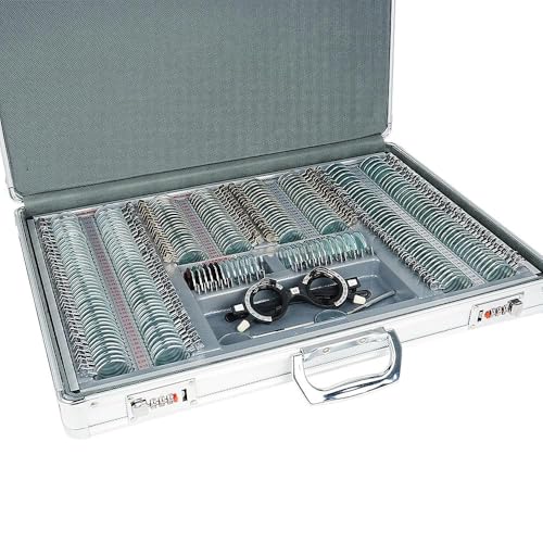 266-PC Optical Trial Lens Set Kit for Optometrists Optometry Trial Lens Set 0.25D Precision Steps with Lockable Case