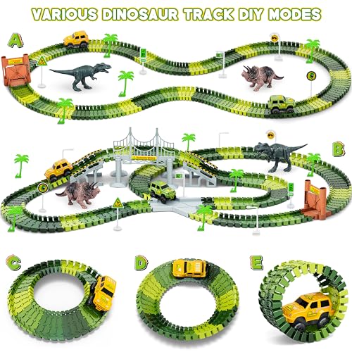 Dinosaur Tracks, 271 PCS Create A Dinosaur World Road Race Kids Boys Toys - color: Dinosaur Race Tracks